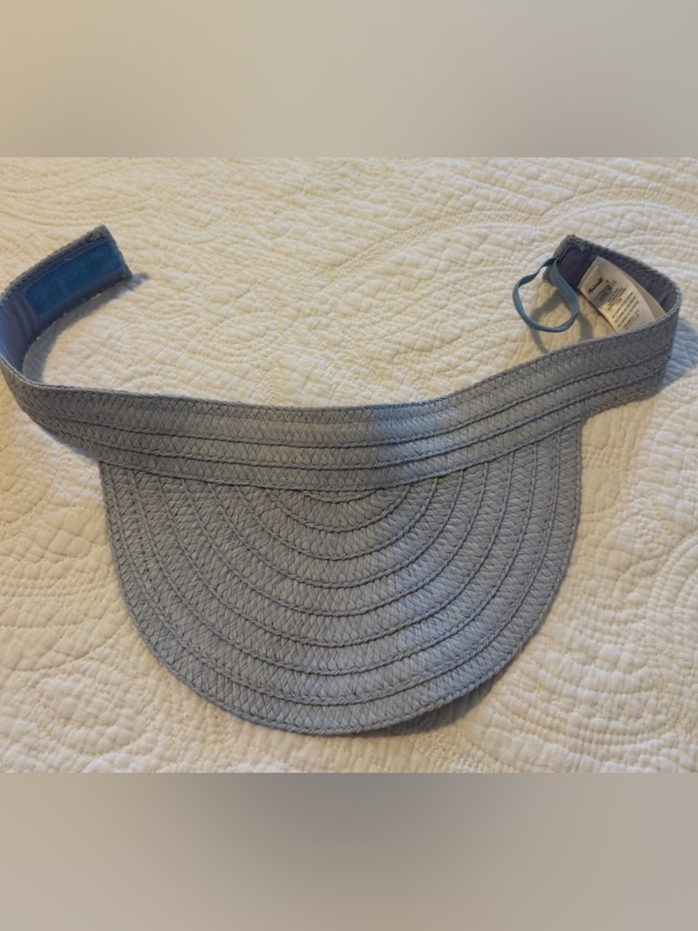 Madewell light blue straw One Size Velcro closure summer sun visor
